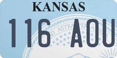 KS license plate 116AOU