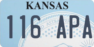 KS license plate 116APA