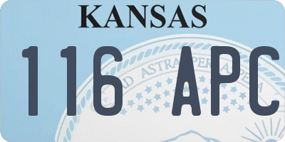KS license plate 116APC