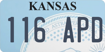 KS license plate 116APD