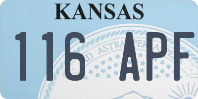 KS license plate 116APF