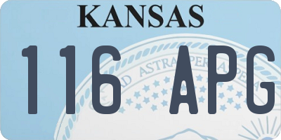 KS license plate 116APG