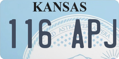 KS license plate 116APJ