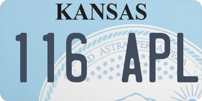 KS license plate 116APL