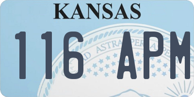 KS license plate 116APM