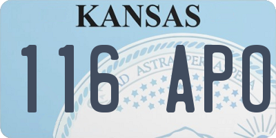 KS license plate 116APO