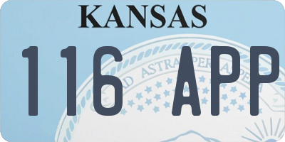KS license plate 116APP