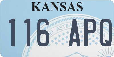 KS license plate 116APQ