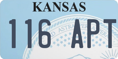 KS license plate 116APT