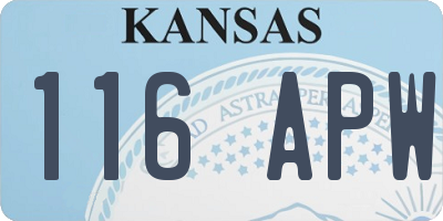 KS license plate 116APW