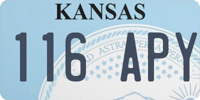 KS license plate 116APY