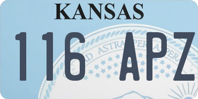 KS license plate 116APZ