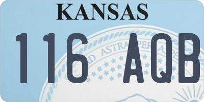 KS license plate 116AQB