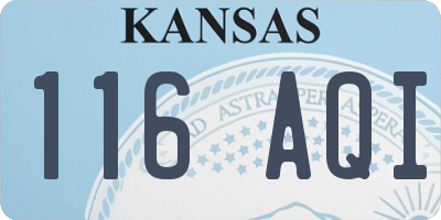KS license plate 116AQI