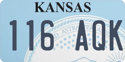 KS license plate 116AQK