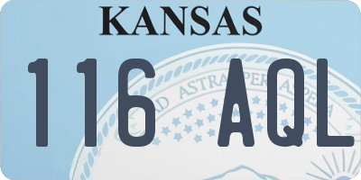 KS license plate 116AQL