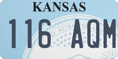 KS license plate 116AQM