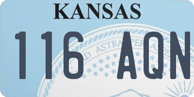 KS license plate 116AQN
