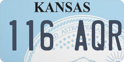 KS license plate 116AQR