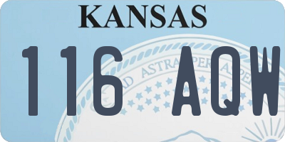KS license plate 116AQW