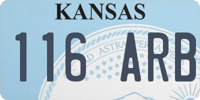 KS license plate 116ARB