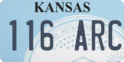 KS license plate 116ARC