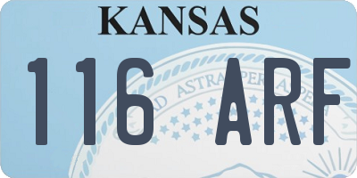 KS license plate 116ARF