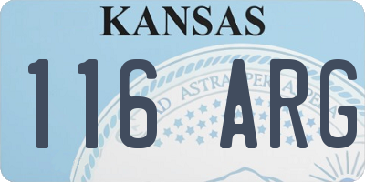 KS license plate 116ARG