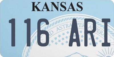 KS license plate 116ARI
