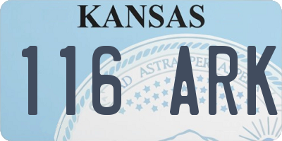 KS license plate 116ARK