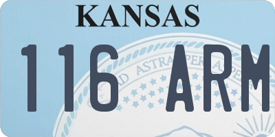 KS license plate 116ARM