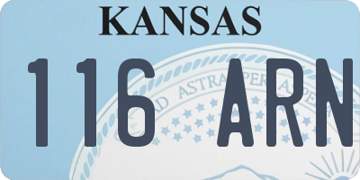 KS license plate 116ARN