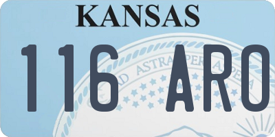 KS license plate 116ARO