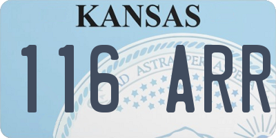 KS license plate 116ARR