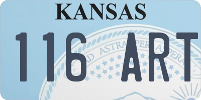 KS license plate 116ART