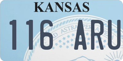 KS license plate 116ARU