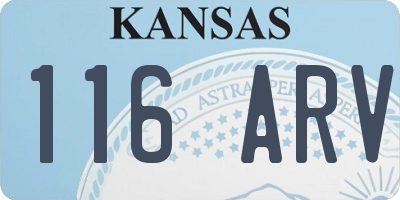 KS license plate 116ARV