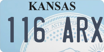 KS license plate 116ARX