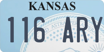 KS license plate 116ARY