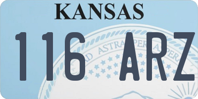 KS license plate 116ARZ