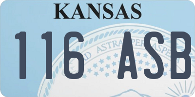 KS license plate 116ASB