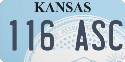 KS license plate 116ASC