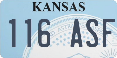 KS license plate 116ASF