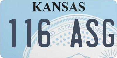 KS license plate 116ASG