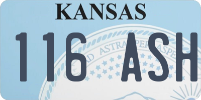 KS license plate 116ASH