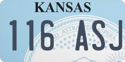 KS license plate 116ASJ