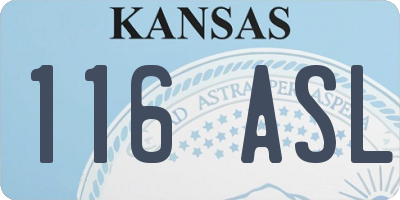 KS license plate 116ASL
