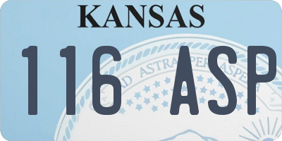 KS license plate 116ASP