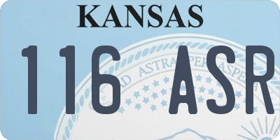 KS license plate 116ASR