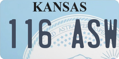 KS license plate 116ASW